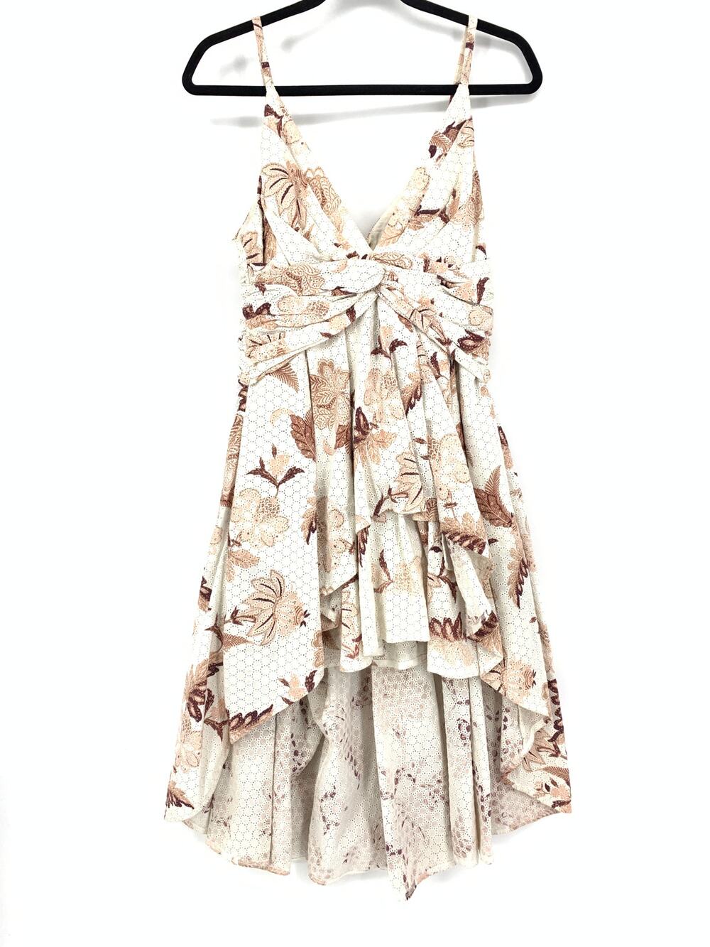 Thurley Dress Women's Size 4 High Low Floral Print Cotton Sleeveless Multicolor